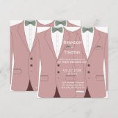 Invitation Carré Pink Gay Wedding Invite (Devant / Derrière)