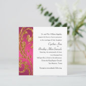 Invitation Carré rose Faux Cuivre Conception (Debout devant)