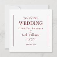 Carré Ruby Red Wedding Enregistrer la date