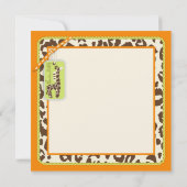 Invitation Carré Safari Boy Orange (Dos)