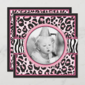 Invitation Carré sauvage 1 d'anniversaire de chose (Devant / Derrière)