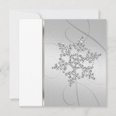 Invitation Carré Silver Crystal Snowflake (Devant)