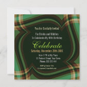 Invitation Carré Tartan Vert Or (Dos)
