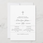 Invitation Carré Whimsy Script blanc Genre Baptême neutre (Devant)