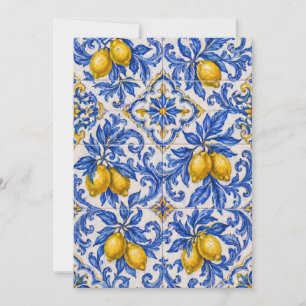 Invitation Carreau d'azulejo citron bleu