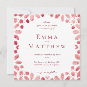 Invitation Carreau de mariage géométrique rouge marocain carr