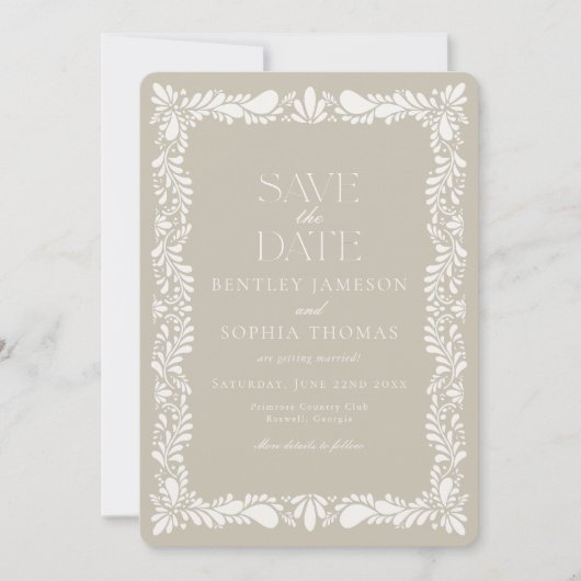 Invitation Carreau de Talavera en argile Fiesta Espagnole Enr (Devant)