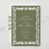 Invitation Carreau de Talavera vert Fête espagnole Baby Sprin (Devant / Derrière)