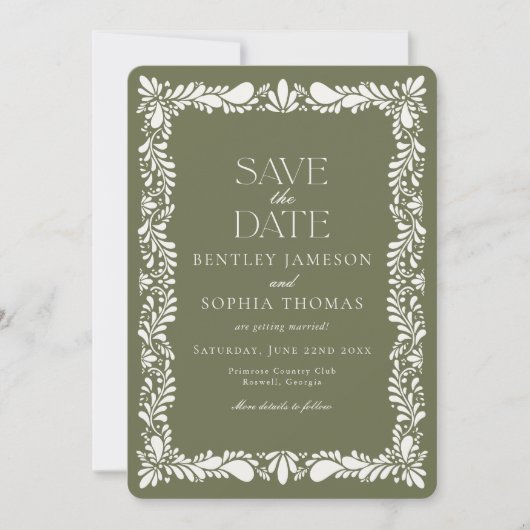 Invitation Carreau de Talavera vert Fiesta espagnole Enregist (Devant)