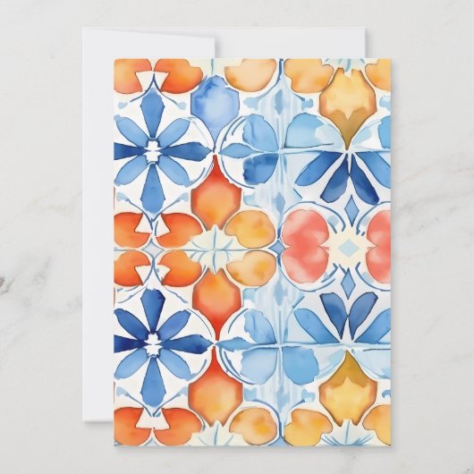 Invitation Carreau d'été Mariage Motif Abstrait (Dos)