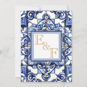 Invitation Carreau espagnol classique bleu et blanc (Dos)
