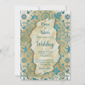 Invitation Carreaux bleu rustique Talavera Vieux Mariage mexi (Devant)