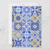 Invitation Carreaux bleus Citrons Mariage (Dos)