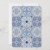 Invitation Carreaux bleus et croix d'or Communion (Dos)