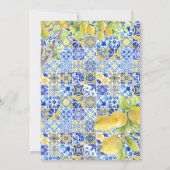 Invitation Carreaux de citron | Mariage d'été méditerranéen (Dos)