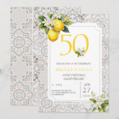 Invitation Carreaux de citron méditerranéen 50e anniversaire  (Devant / Derrière)