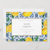 Invitation Carreaux de citron méditerranéen Bachelor Party Ca (Dos)