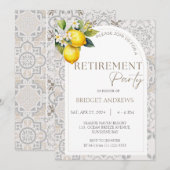 Invitation Carreaux de citron méditerranéen Parti de retraite (Devant / Derrière)