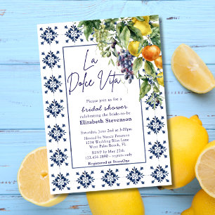 Invitation Carreaux de Fruits Italiens La Dolce Vita Baby Sho