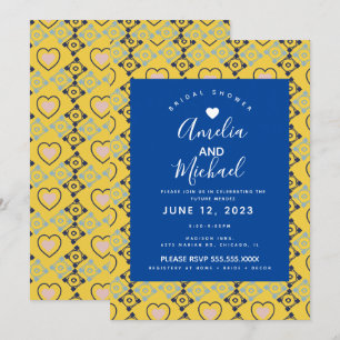 Invitation Carreaux de mariage romantique méditerranéen moder