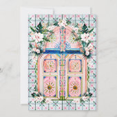 Invitation Carreaux floraux | Mariage tropical marocain (Dos)