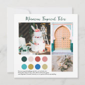 Invitation Carreaux floraux | Palette de couleurs tropicales  (Devant)