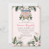 Invitation Carreaux Floraux | Réception de Mariage Tropical M (Devant)
