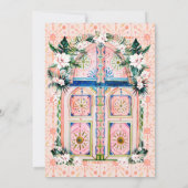 Invitation Carreaux Floraux | Réception de Mariage Tropical M (Dos)