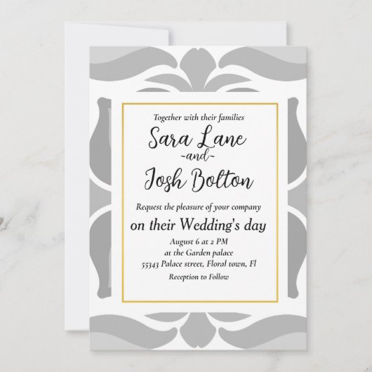 Invitation Carreaux géométriques neutres (Devant)