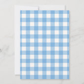 Invitation Carreaux Gingham Bleu Blanc, Simple Moderne (Dos)
