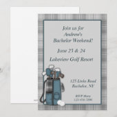 Invitation Carreaux Gris Golf (Devant / Derrière)