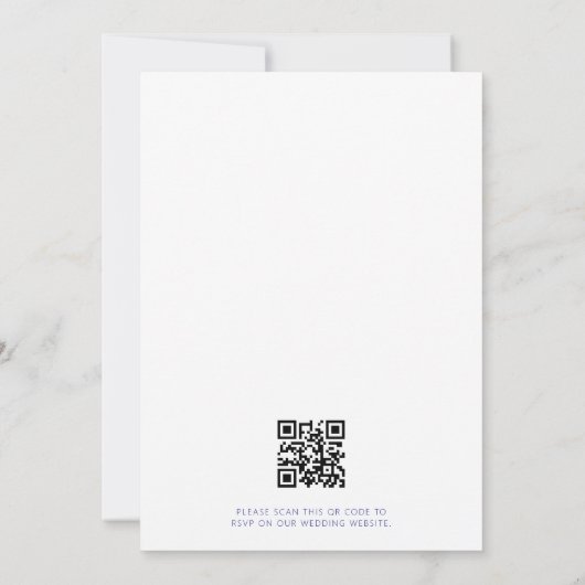 Invitation Carreaux marocains Code QR bleu or (Dos)