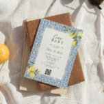 Invitation Carreaux méditerranéens Baby shower d'Amalfi Capri<br><div class="desc">Fêtez l'arrivée prochaine de votre petit avec notre enchanteresse Méditerranéenne Theme Baby shower Invitation. Inspiré par les paysages à couper le souffle de la côte amalfitaine, Positano et Capri en Italie, cette invitation capte magnifiquement l'essence du charme méditerranéen. Doté d'élégants citrons d'aquarelle et de carreaux méditerranéens complexes, chaque élément du...</div>