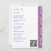 Invitation Carreaux mexicains rose bleu, tous en un mariage (Dos)