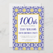 Invitation Carreaux portugais 100e anniversaire Méditerranée (Devant)