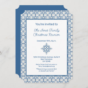 Invitation Carreaux portugais de Noël Cadre feuille Holly