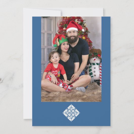 Invitation Carreaux portugais de Noël Cadre feuille Holly (Dos)