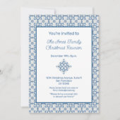 Invitation Carreaux portugais de Noël Cadre feuille Holly (Devant)