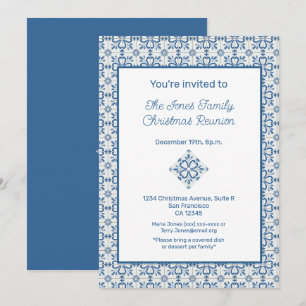 Invitation Carreaux portugais de Noël Cadre feuille Holly