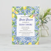 Invitation Carreaux portugais Fête des mariées d'aquarelle Le (Debout devant)