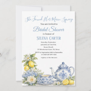 Invitation Carreaux portugais Floral Aquarelle Enterrement de