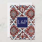 Invitation Carreaux Rouges Et Bleus De Luxe (Dos)