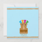 Invitation carrée d'anniversaire de Luau de fille (Dos)