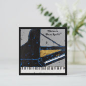 Invitation carrée de considérant de piano (Debout devant)