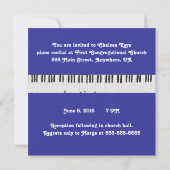 Invitation carrée de considérant de piano (Dos)