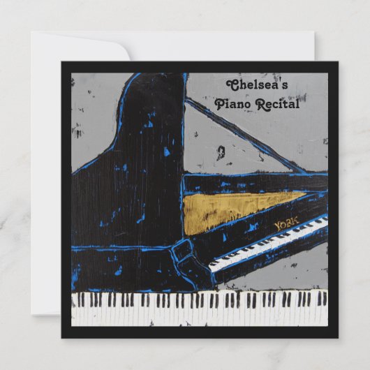 Invitation carrée de considérant de piano (Devant)