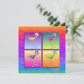 INVITATION CARRÉE de PARTIE de MARGARITAS d'art de (Debout devant)