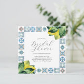 Invitation Carrelage Amalfi et aquarelle Fête des mariées cit (Debout devant)