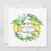 Invitation Carrelage bleu blanc Citron Floral Citrus Feuillag (Dos)
