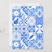 Invitation Carrelage bleu Bougainvillea élégante douche nupti (Dos)